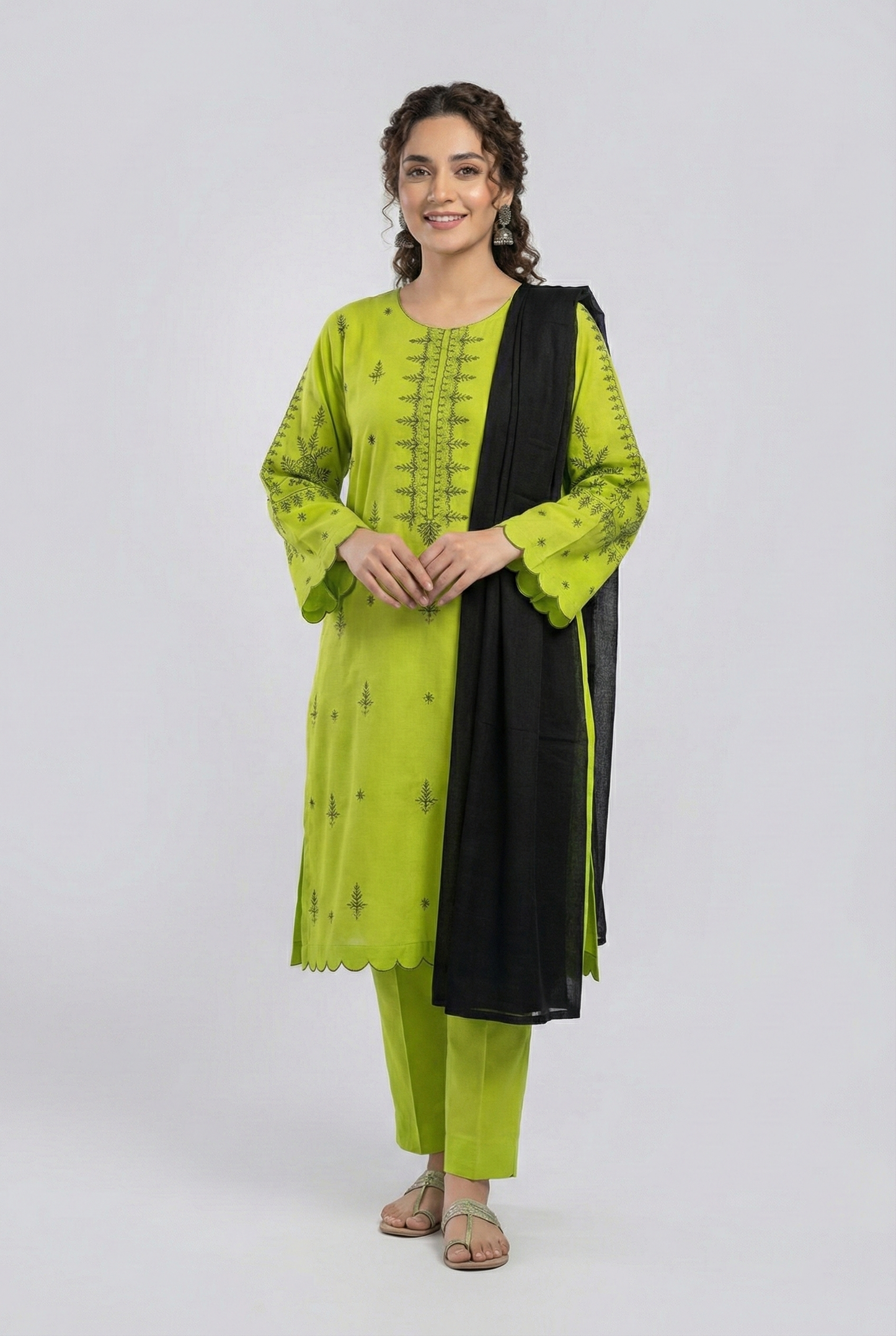 The Emerald Linen Embroidered Suit